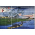 thumbnail image 1 of Ceramic Tile Mural-Utagawa Hiroshige Ukiyo-E Tile Mural House Remodeling. 25.5" w x 17" h using (24) 4.25 x 4.25 ceramic tiles, 1 of 3