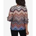 thumbnail image 5 of Alfred Dunner Womens  Textured Chevron Ruched Sleeve Top, 5 of 6