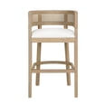 thumbnail image 7 of GDF Studio Upholstered Bar Stools with Wood Rattan Frame, Contemporary Arm Chairs, Beige+Light Ash, Set of 2, 7 of 7