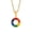Gold,no chain, variant on Women's Men's Stainless Steel Rainbow Gay Lesbian Pride Round Pendant Necklace Gold Only Pendant