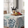 thumbnail image 6 of Blue Teal Coastal Table Cloth, Summer Beach Starfish Coral Nautical Rustic Waterproof Tablecloth for Rectangle Tables, Washable Fabric Table Cover for Restaurant Kitchen Dining Tables 60"x84", 6 of 6