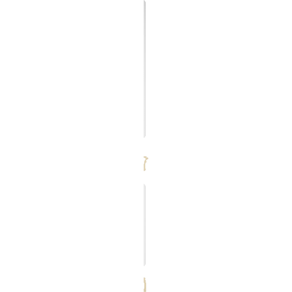 Ekena millwork 94 1/2"L (Adjustable 108"H to 132"H) Ashford Square Panel Stacked Wall Wainscot Paneling Kit