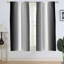 Black and White Window Curtain Grey Gray Ombre Silver Cool Mens Boys Dark Gothic Art Artistic Trendy Living Room Bedroom Window Drapes Treatment Fabric 1 Pair Home Decor, 42" W x 63" L, Modern