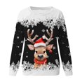thumbnail image 4 of 2025 Chandails à Capuche pour Femmes Automne et Hiver Alien Femmes Flocon de Neige de Noël Imprimé Animal Alt Chandail en Molleton Surdimensionné Col Rond Épaule Long Chandail à Capuche de Noël Femmes Manches Chandail en Molleton de Sport Décontracté, 4 of 4