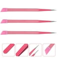 thumbnail image 5 of Pinzas de uñas multiusos de 3 piezas Pinzas de gel de sílice de dos cabezas en relieve rosa, 5 of 5