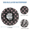 thumbnail image 3 of Shower Caps,Black Cartoon Pink Winged Unicorn Pattern Waterproof Shower Cap for Women 4 Pieces,Double Reusable Hair Cover for Shower PEVA Elastic Stretch Hem, 3 of 7
