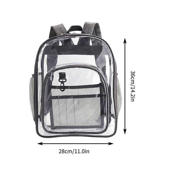 Mochila transparente con gran capacidad para estudiantes.