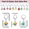thumbnail image 2 of 1 Box Fruit Theme Stitch Markers Handmade Polymer Clay Crochet Leverback Hoop Charms Mixed Color 2.7~3.2cm 10 style 4pcs/style 40pcs/box, 2 of 6