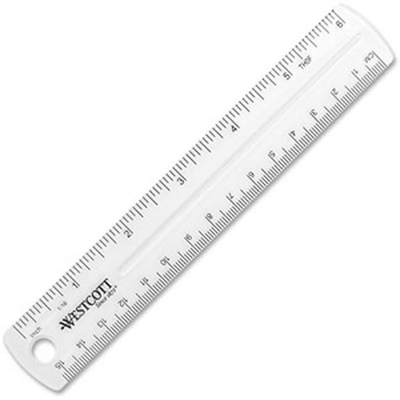 6 in. Clear Plastic Ruler