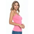 thumbnail image 2 of M&M SCRUBS Women's Camisole Cotton Stretch Undershirt with Adjustable Strap Tank Top 4 Pack (Neon Pink) 2X-Large, 2 of 5