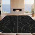 thumbnail image 2 of Design&I 8'x10' Washable Area Rug Black Geometric Art Design Elegant with Modern Flair for King Size Bedroom, Under Bed, Sleek Flatweave Pet Friendly, 2 of 7