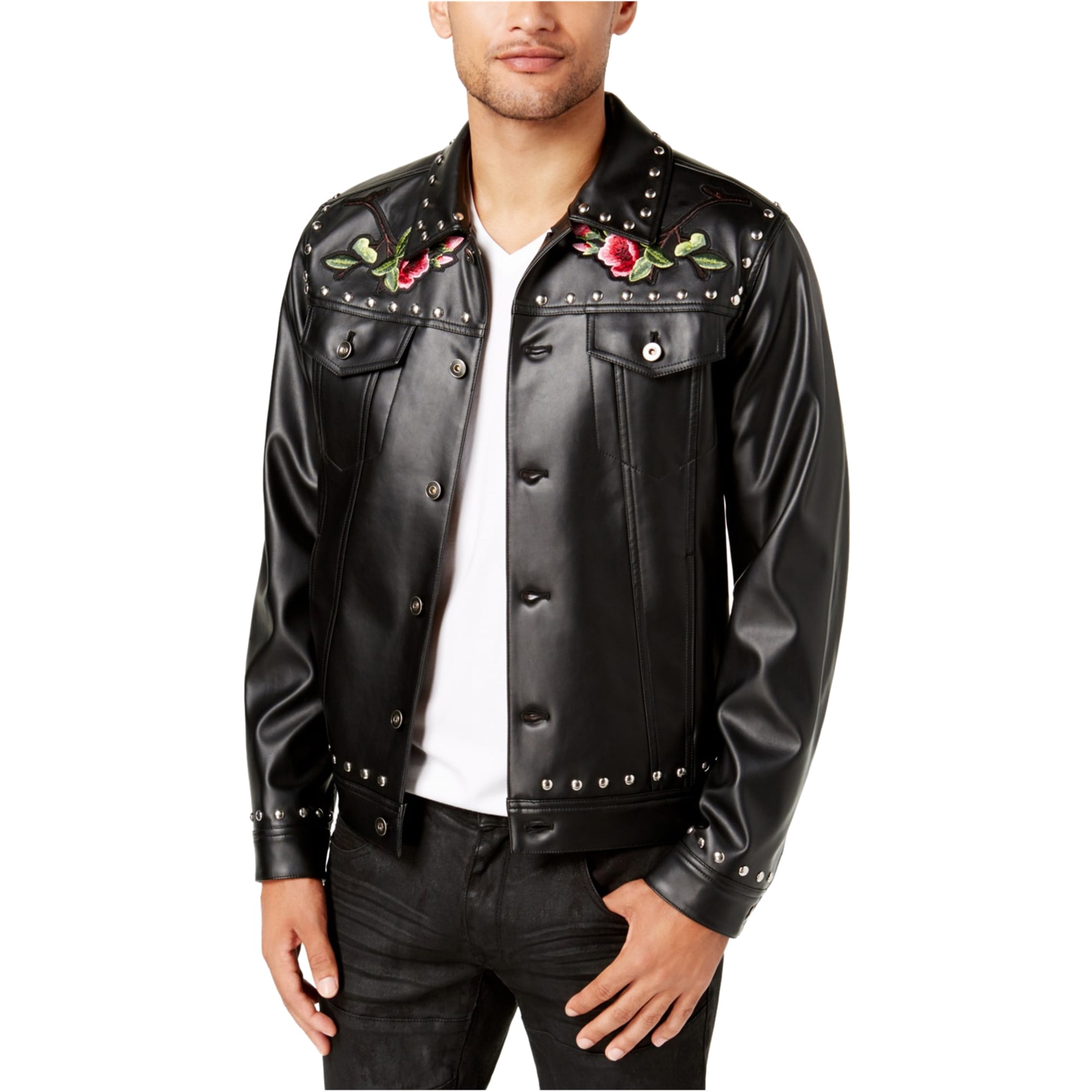 embroidered motorcycle jacket