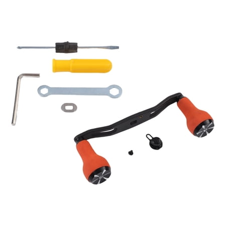 Wofarmy 130Mm Carbon Fiber Double Rocker Arm Handle for Daiwa for Abu Casting Reels Extended Eva Or Cork Grips Orange 130mm Right Hand