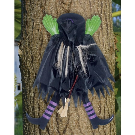 2' Tree Trunk Witch Assorted Halloween Decoration