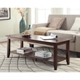 thumbnail image 3 of HomeStock French Fabulous Coffee Table with Shelf, 48" x 17" x 17" Espresso Finish with Two Tiers for Stylish Living Room Storage, 3 of 3