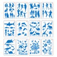 thumbnail image 2 of 12 Uds Kit de plantillas de dibujo personas animales plantas patrón plantillas reutilizables, 2 of 7