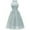 Gray, variant on IROINNID Women's Sleeveless Solid Color Empire Dress Vintage Princess Floral Lace Cocktail Neckline Party Aline Swing Dress V-Neck Full-Length Dress