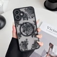 thumbnail image 4 of for iPhone 16 Plus Magnetic Case, Compatible with MagSafe, Black Floral Pattern Women Girls Cute Thin Case Translucent Forst Clear Back Soft TPU Bumper Shockproof Protective Slim Cover, Peony, 4 of 9
