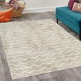 thumbnail image 2 of Nautical Decorative Rug, Soft Pastel Colored Ocean Sea Waves Pattern Summer Vibes Inspired Graphic, Quality Carpet for Bedroom Dorm and Living Room, 6 Sizes, Pale Almond, by Ambesonne, 2 of 4