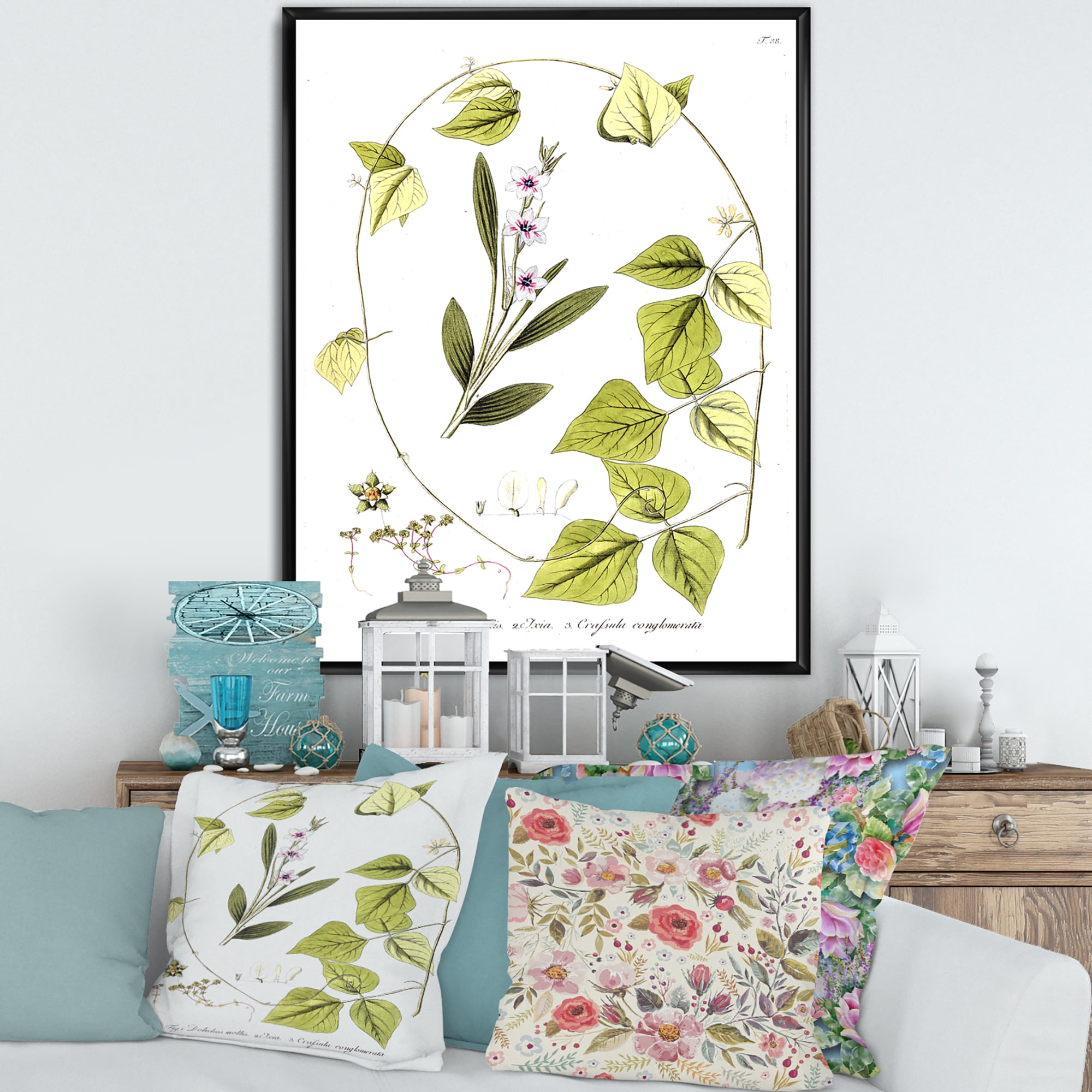 Designart 'Ancient Botanicals XXI' Traditional Framed Canvas Wall Art Print