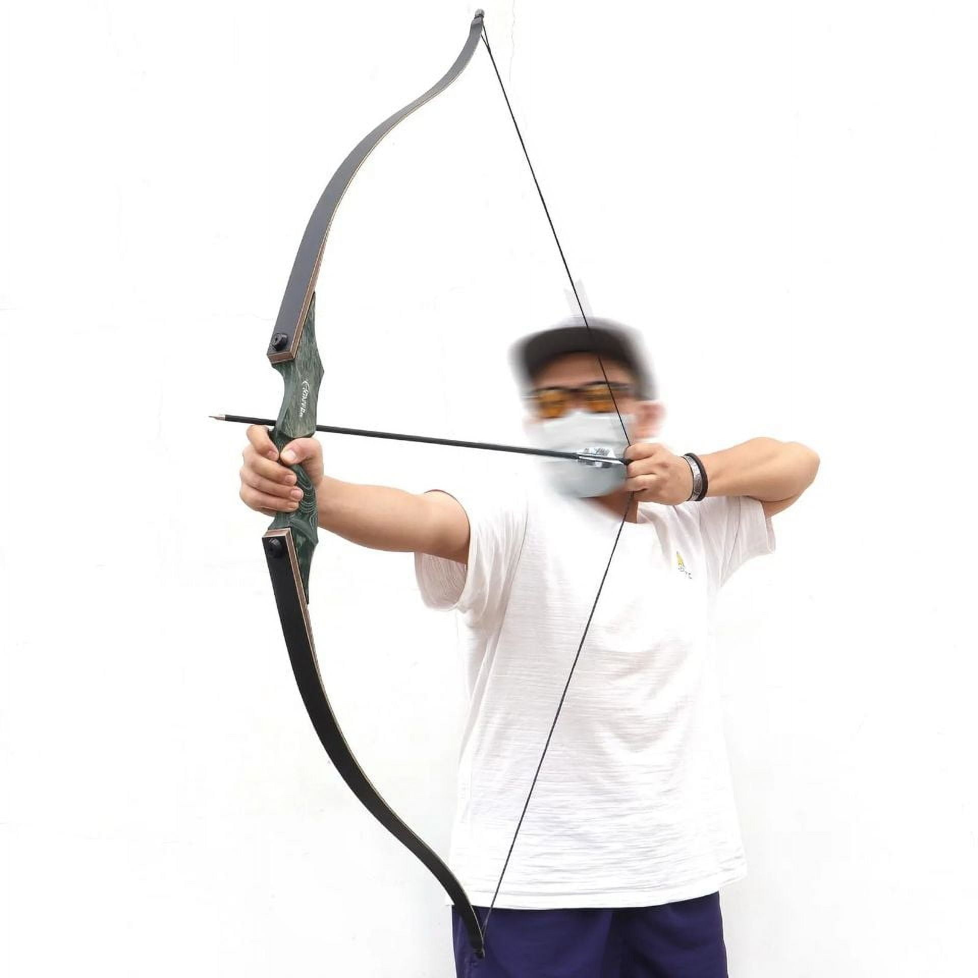 BLACK HUNTER 60" Traditional Hunting Recurve Bow 20-60 lbs