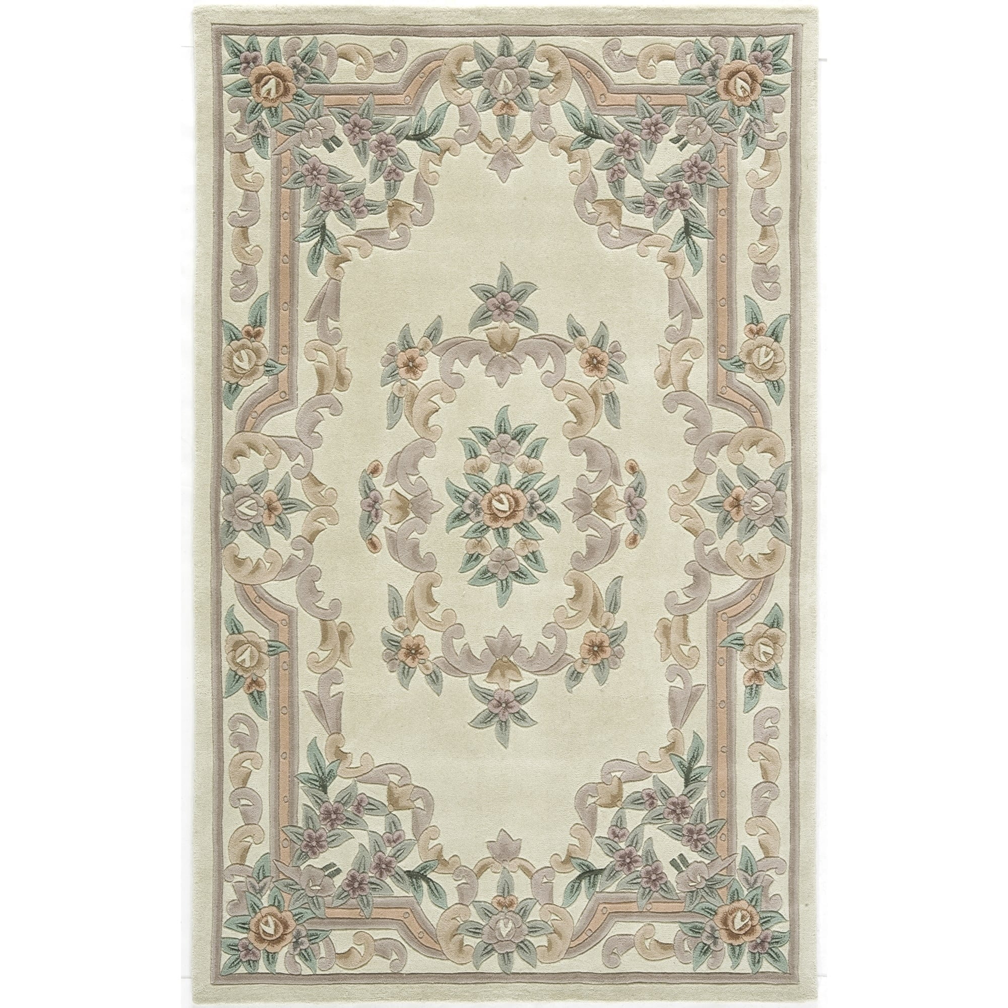 Rugs America New Aubusson Collection Ivory 510201 Traditional European