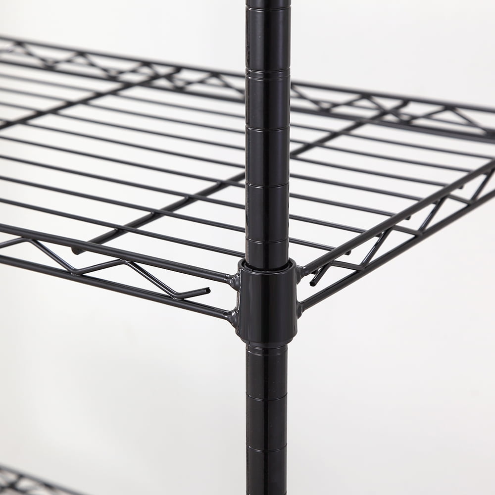 5 tier black utility wire shelving unit 14x24x63in