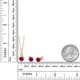 thumbnail image 2 of Gem Stone King 18K Rose Gold Plated Silver Created Ruby Pendant and Earrings Jewelry Set for Women (2.40 Cttw, Round Cut 6MM, With 18 inch Silver Chain), 2 of 4