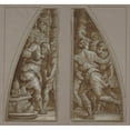 thumbnail image 3 of Giorgio Vasari 21x20 Black Modern Framed Museum Art Print Titled - ‘Bearded Man Filling a Glass’ and ‘Youth Running’ (1544-1545), 3 of 5