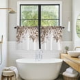 thumbnail image 5 of Grey Leaves 2 Panel Kitchen Curtains for Small Windows, Summer Botanical Tropical Watercolor Bathroom Tier Curtain, Short Window Treatment for Bedroom/Living Room 55"x36", 5 of 8