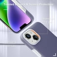 thumbnail image 5 of for iPhone 13 Case, iPhone 14 Case, Upgraded Silicone Phone Case with [2 Screen Protector], Soft Anti-Scratch Microfiber Lining Inside, 6.1 inch, Deep Purple, 5 of 16