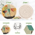 thumbnail image 4 of Yayeee 6 PCS Drink Coasters with Holder Set Woven Absorbent Round Tabletop Hot Pad, Modern Glass, 4 of 7