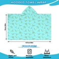 thumbnail image 2 of LightBlue Cartoon Dinosaurs VariedShapes Pattern Hooded Bath Towel，50"x30" for Ages 3 To 12 Kids, Quick Dry Lightweight Soft Microfiber Hood Beach Towel Cover Up for Kids, 2 of 7