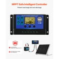 thumbnail image 3 of KFFKFF 50W 12V Solar Battery Trickle Charger Maintainer, Mono Solar Panel Battery Charger with Upgraded MPPT Controller & Adjustable Mount Bracket, IP65 Waterproof, 3 of 9