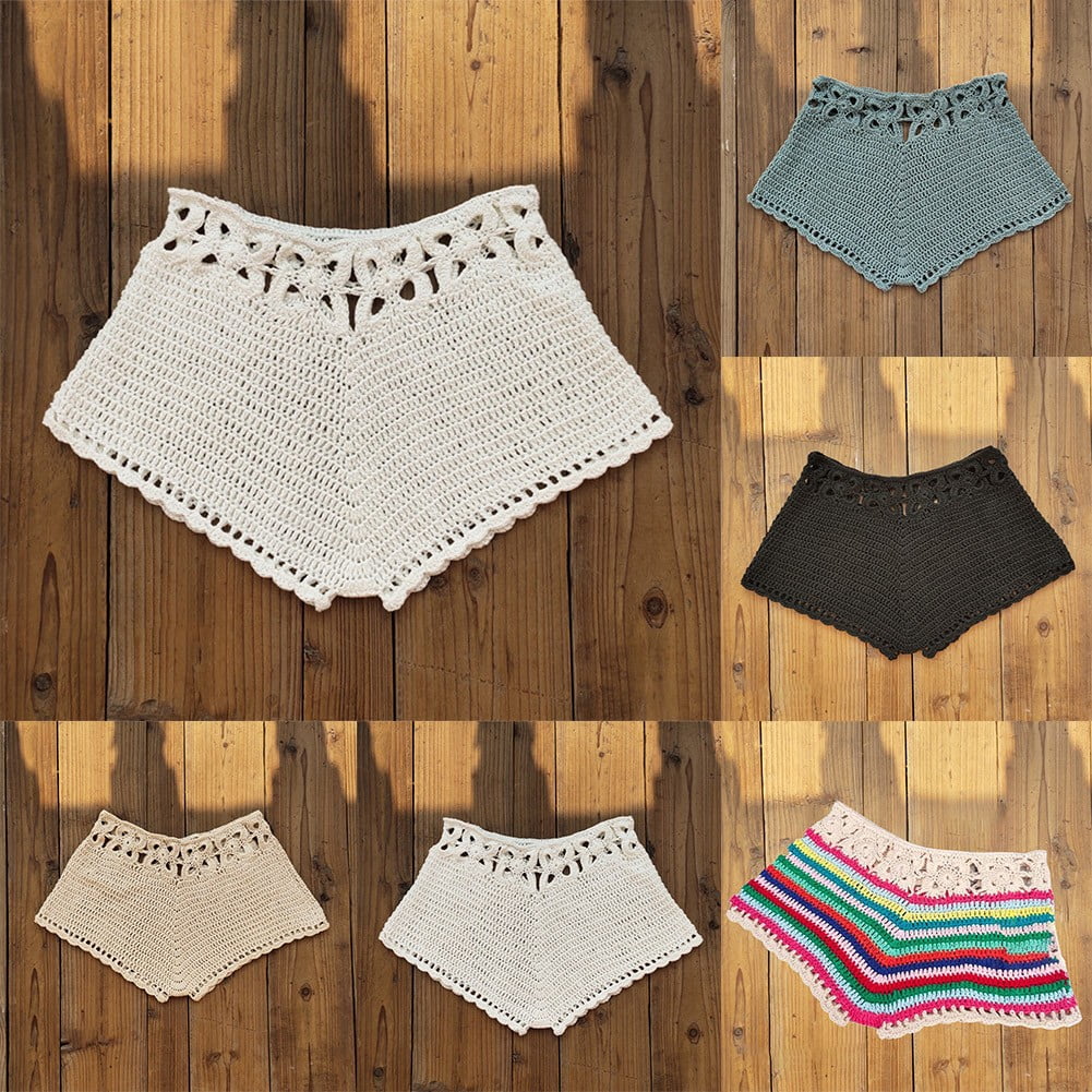 Women Relaxed Crochet Swim Shorts Bottoms Bikini Beach Swimwear Swimming pants