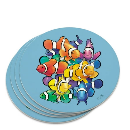 

Clowns Clownfish Fish Rainbow Novelty Coaster Set