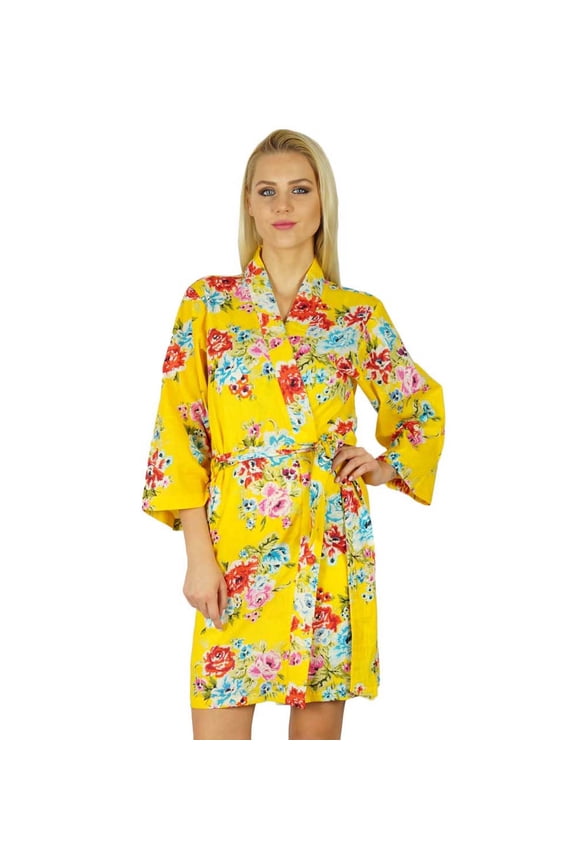 Women Cotton Printed Floral Robe Bridal Bridesmaid Getting Ready