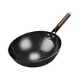 thumbnail image 3 of Sartén Wok Sartén Salteadora a Gas con Mango de Madera Sartenes Sin Recubrimiento Ollas para Cocinar por Inducción Sartén Antiadherente Wok de Hierro 34 cm, 3 of 8