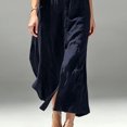 thumbnail image 3 of Morttic Women's Solid Color Lapel Button Front Maxi Shirt Dress – Mid Sleeve Roll-Up, Casual Summer Beach Vacation Dress Navy Blue，XXL, 3 of 5