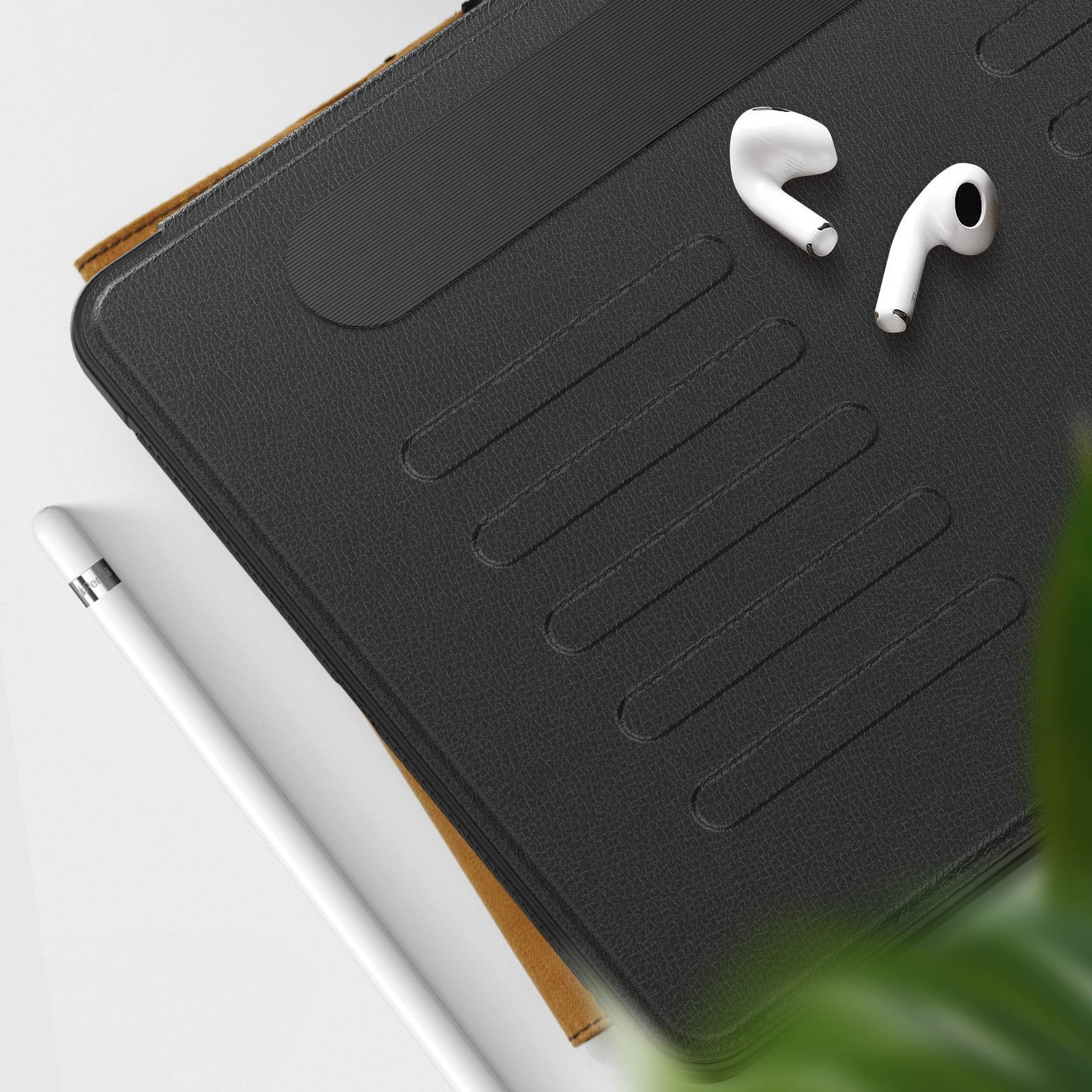 Allytechgroup Luxury iPad Air 11 Case 2024, Elegant Business Type Cover with Pencil Holder - Multi Angle Viewing Stand and Shockproof Apple iPad Air Case 11 inch 2024, Black