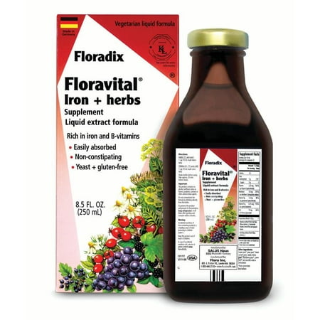 Salus-Haus Floravital Liquid Iron plus Herbs, 8.5