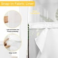 thumbnail image 3 of No Hook Shower Curtains with Snap-in Liner Set, Spring Leaves Waterproof Hotel Style Bathroom Shower Curtain, Pastoral Garden Botanical Brown Wooden Breathable Mesh Top Window Bath Curtains 48''x72'', 3 of 9