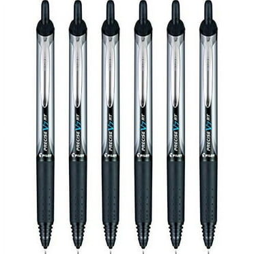 PILOT Precise V7 RT Refillable & Retractable Liquid Ink Rolling Ball Pens, Fine Point (0.7mm) Black Ink, 6-Pack (13616)
