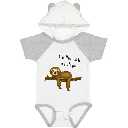 

Inktastic Chillin with Papa Sloth Cute Gift Baby Boy Bodysuit