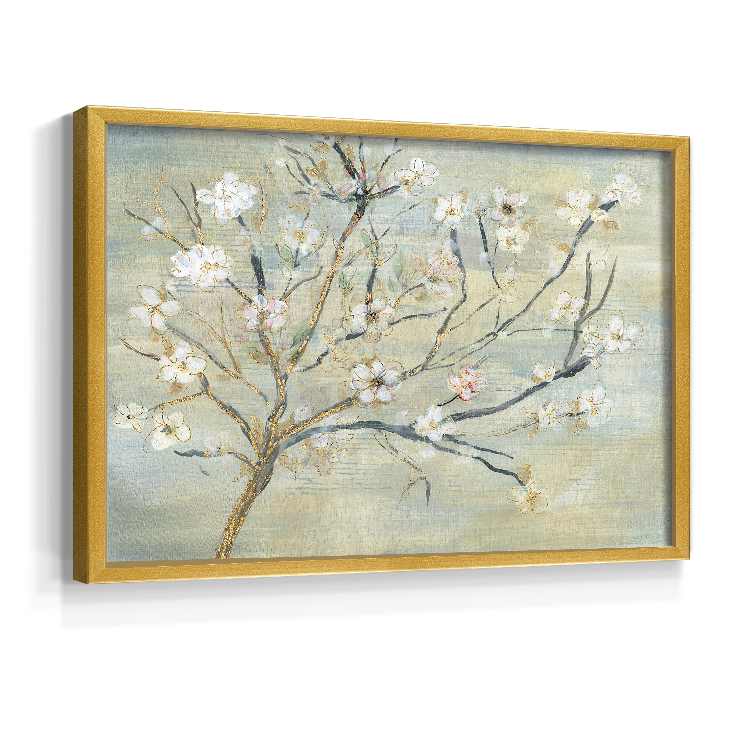 Blossoms & Spring Rain by Susan Jill - Restickable Framed Giclée Print
