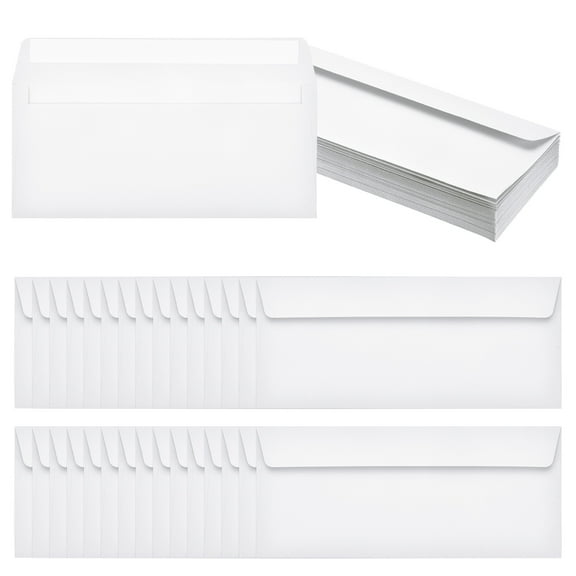 Uxcell 60 Pack White #10 Business Envelopes, Colored Self Seal Letter Size