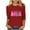 Red, variant on successthop Christmas Shirt Women Ugly Graphic Tree Plus Size 3/4 Sleeve Top Oversized Crewneck Festival Clothes