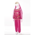 thumbnail image 2 of inhzoy Girls Indian Belly Dance Outfit Crop Top Ruffled Pants Hip Scarf Headscarf Festival Dancewear Hot Pink-A L, 2 of 7