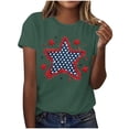 thumbnail image 2 of Mifsaly 4Th Of July Shirts Women Crewneck Short Sleeve Tops Summer Casual Patriotic Star Graphic Cotton T Shirts Vintage Style Breathable Independence Day Tees XXL, 2 of 6