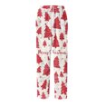 thumbnail image 5 of Wutalume Men's Drawstring Pocket Flannel Pants with Festive Print, Warm Homewear Sleep Pants for Cozy Nights and Relaxation,Beige L, 5 of 7